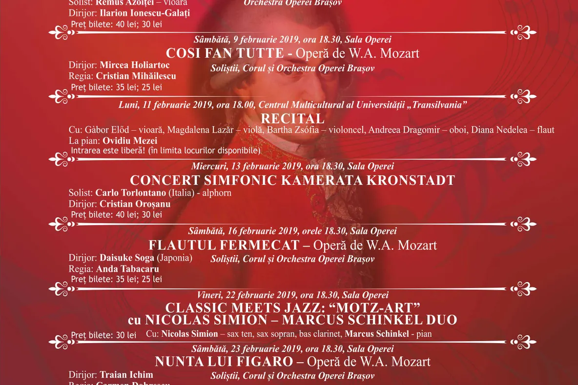 A început Festivalul Internațional W.A. Mozart, la Opera Brașov