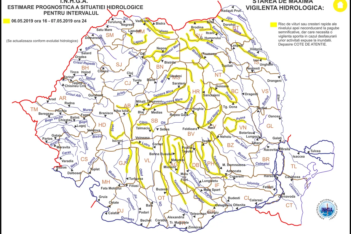 Hidrologii avertizează: pericol de inundații