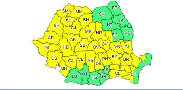Vreme indecisă: 2 în 1! Cod galben de ploi și atenționare de caniculă!
