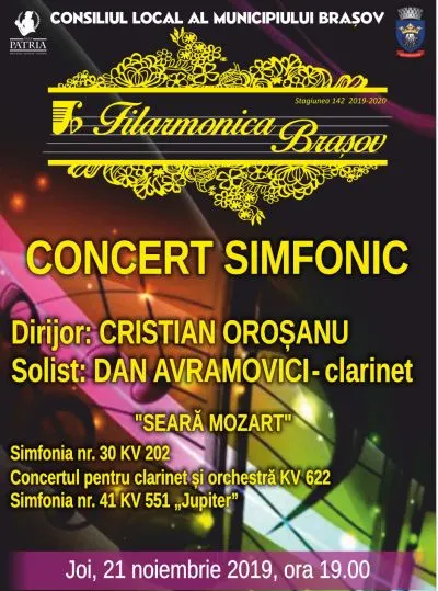 Seară Mozart, astăzi, la Filarmonica Brașov