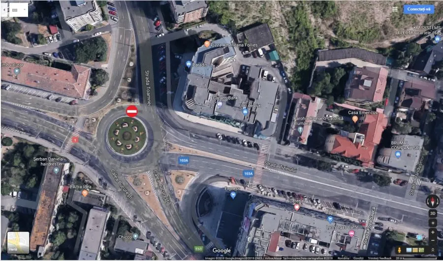 Circulație închisă într-un giratoriu din Brașov