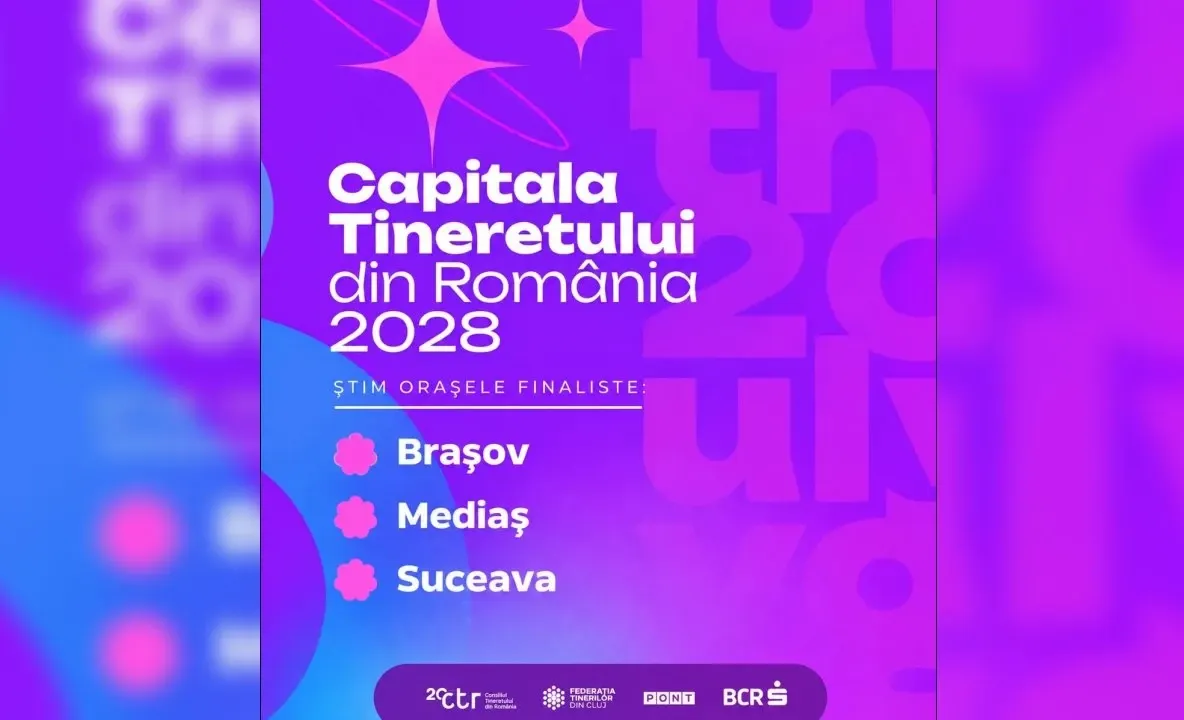 Brașov, Mediaș și Suceava, în finala competiției „Capitala Tineretului din România 2028”