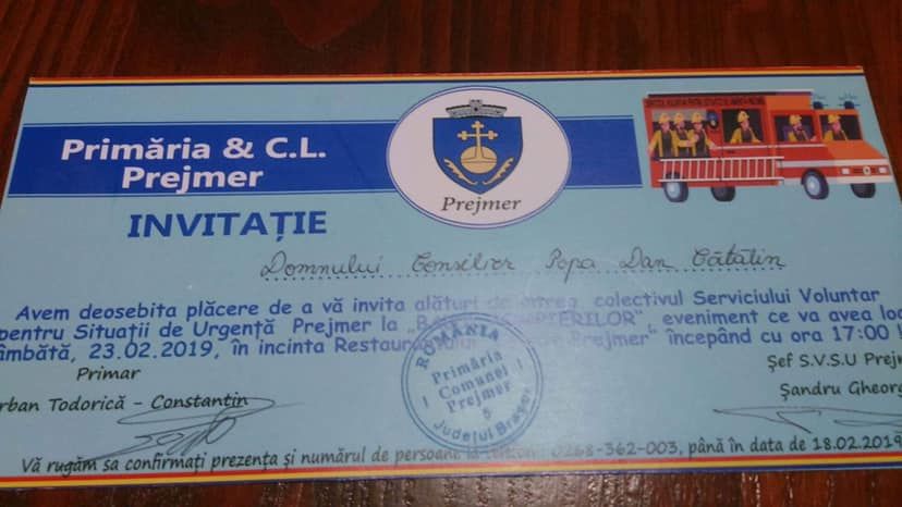 "Balul Pompierilor" din Prejmer, boicotat de consilierii locali!