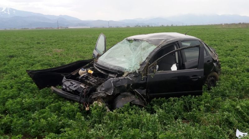 A încercat să evite un câine și s-a răsturnat cu mașina (VIDEO)