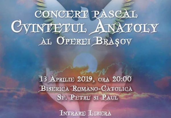 Concert pascal extraordinar al cvintetului ANATOLY, în această seară, la Biserica Romano-Catolică