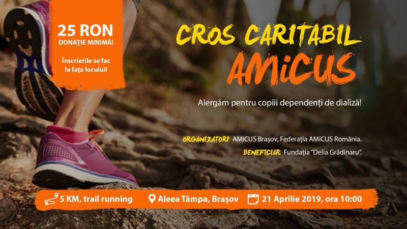 Cros pentru copiii dependenți de dializă, astăzi, pe Tâmpa