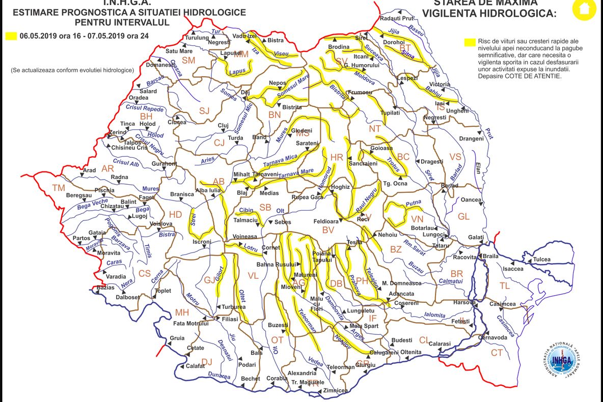 Hidrologii avertizează: pericol de inundații