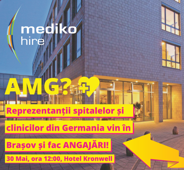 Vrei să lucrezi în sistemul medical din Germania? Hai la interviu, pe 30 mai, la Brașov!