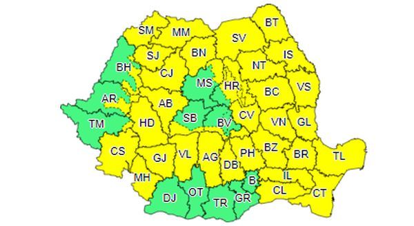 COD GALBEN de ploi pentru sud-vestul județului Brașov