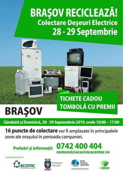 Colectarea deșeurilor electrice, astăzi, la Brașov