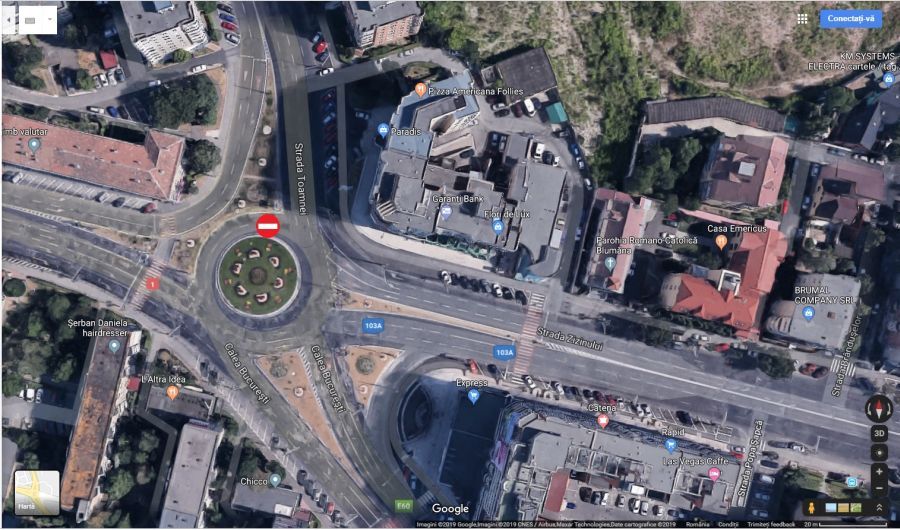 Circulație închisă într-un giratoriu din Brașov