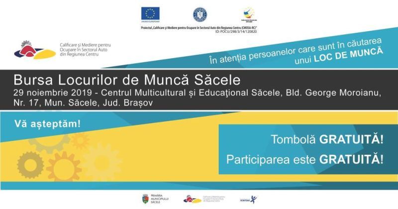 Târg de joburi, mâine, la Săcele