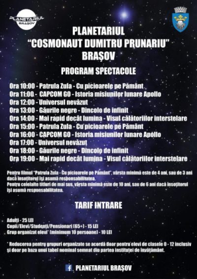 Cinci noi spectacole, de sărbători, la Planetariul Brașov