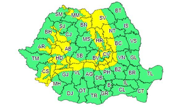 Meteorologii avertizează! Cod galben de vânt puternic