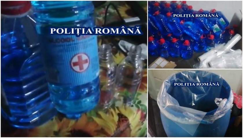 Alcool sanitar contrafăcut, comercializat la Brașov!