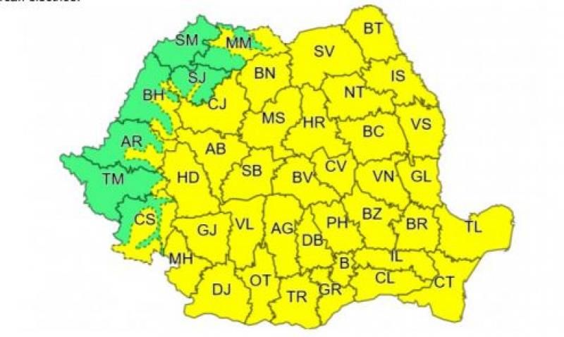 Avertizare meteo! Ploi și vânt, până mâine seară!