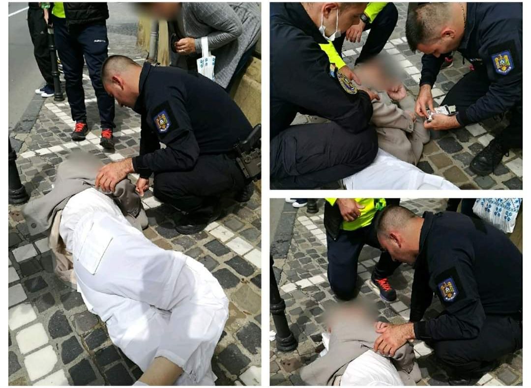 Vârstnic căzut pe strada Mureşenilor!