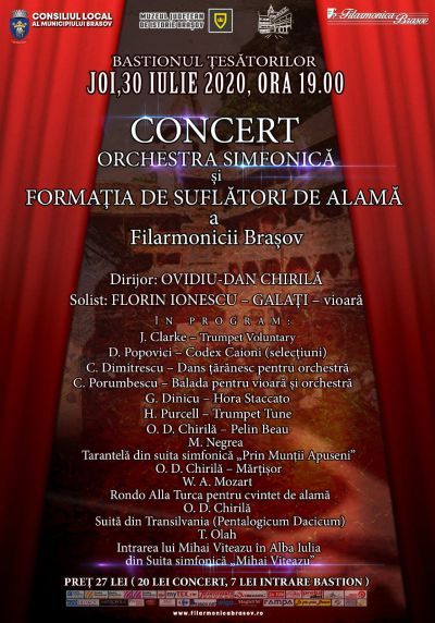 Filarmonica Brașov închide Stagiunea Estivală 2020 cu un program artistic atractiv!
