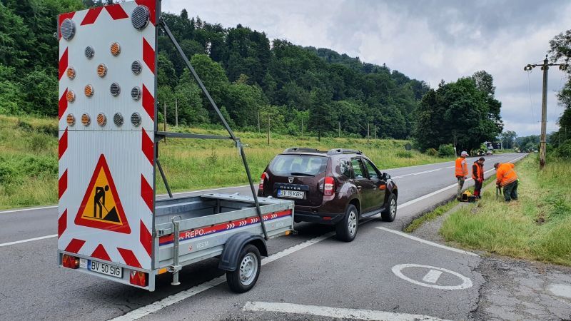 VIDEO+FOTO Gard virtual pentru îndepărtarea animalelor sălbatice, pe DN1