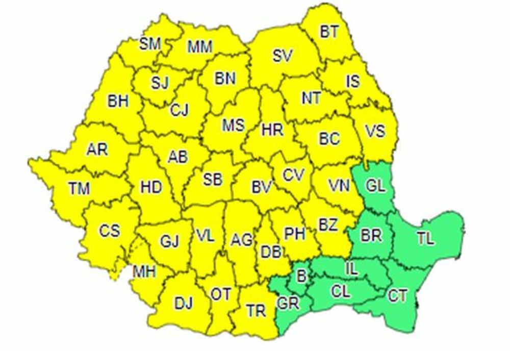 COD GALBEN de vreme severă, în weekend!