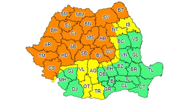 Alertă meteo, la Brașov!