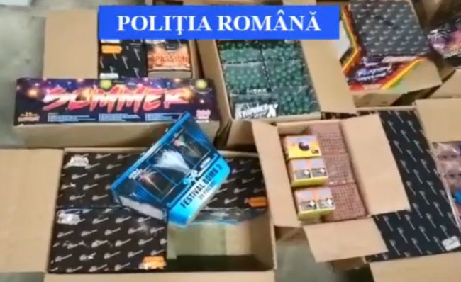 VIDEO Polițiștii brașoveni au confiscat peste 300.000 de petarde