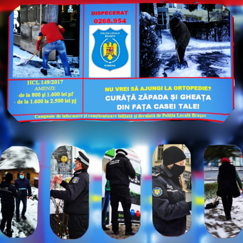 Polițiștii locali ne avertizează! Dacă nu curățăm zăpada din fața casei riscăm amenzi de până la 2.500 de lei!