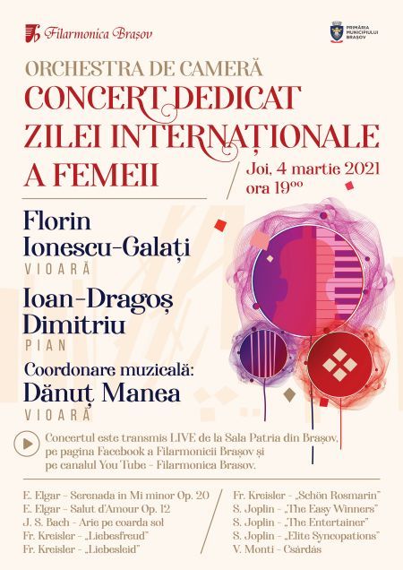 Ziua Femeii va fi sărbătorită printr-un concert online, astăzi, la Filarmonica Brașov