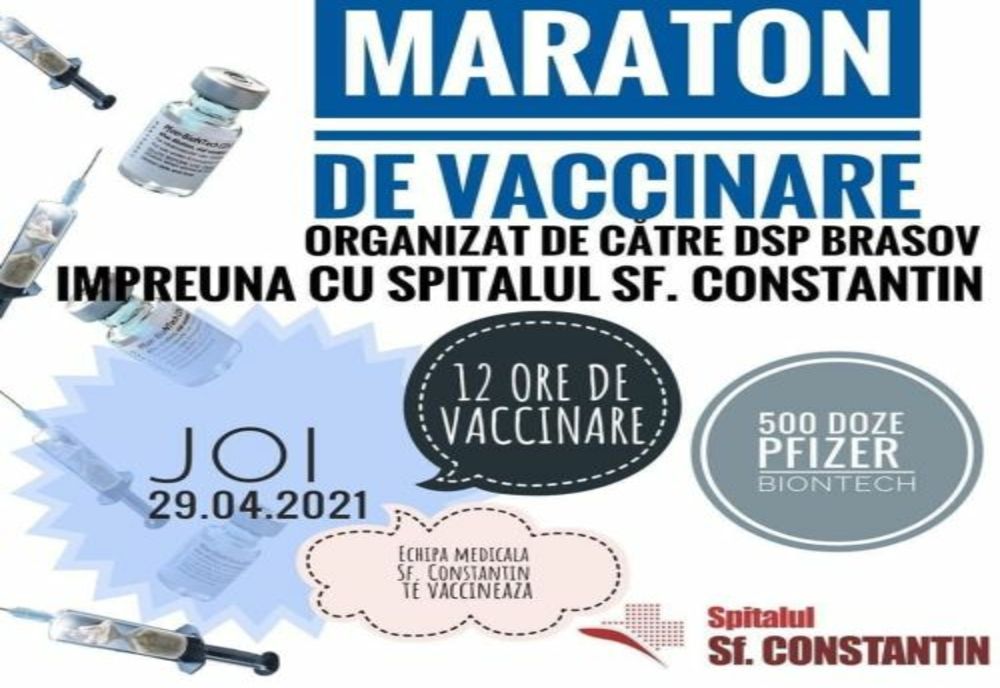 Maraton de vaccinare anti-COVID-19, FĂRĂ PROGRAMARE, la un spital privat din Brașov!