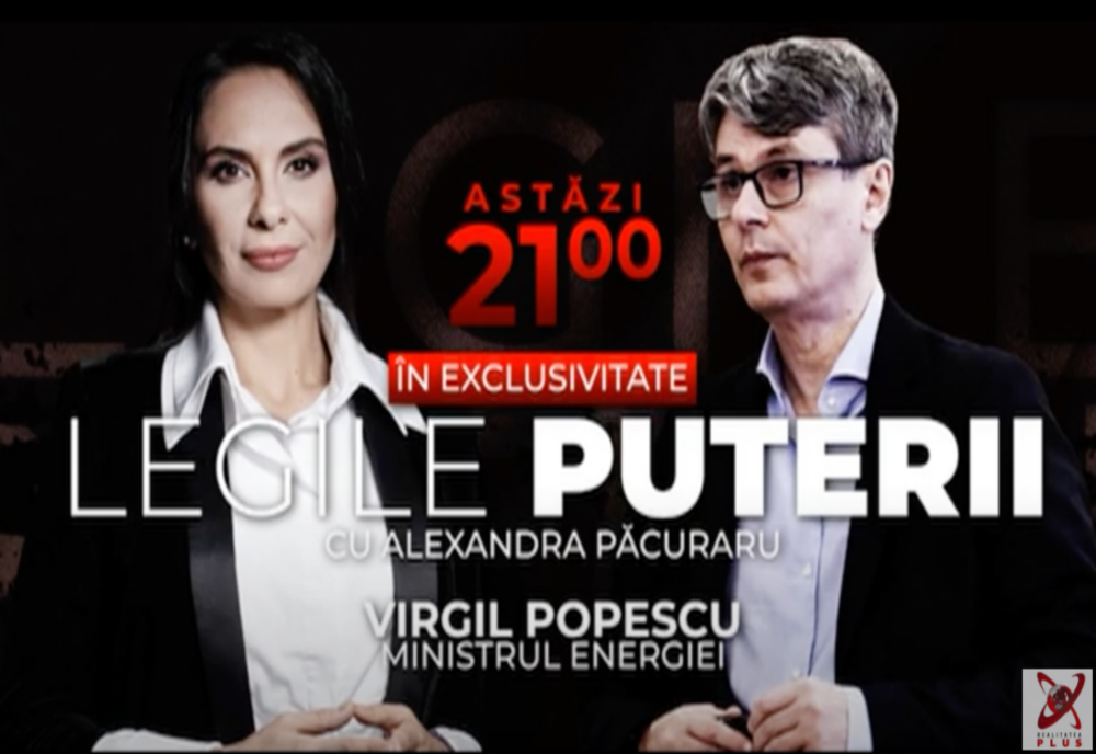 Astăzi, ORA 21:00, EXCLUSIV la "Legile Puterii" - ministrul Virgil Popescu, toate detaliile despre compensare și plafonare
