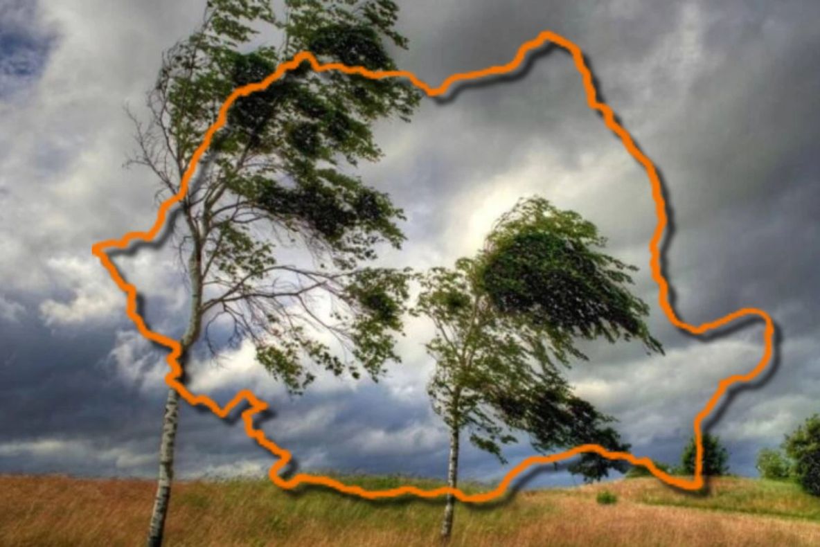 Alertă de la ANM: Cod portocaliu și galben de vânt puternic în toată țara. HARTA 