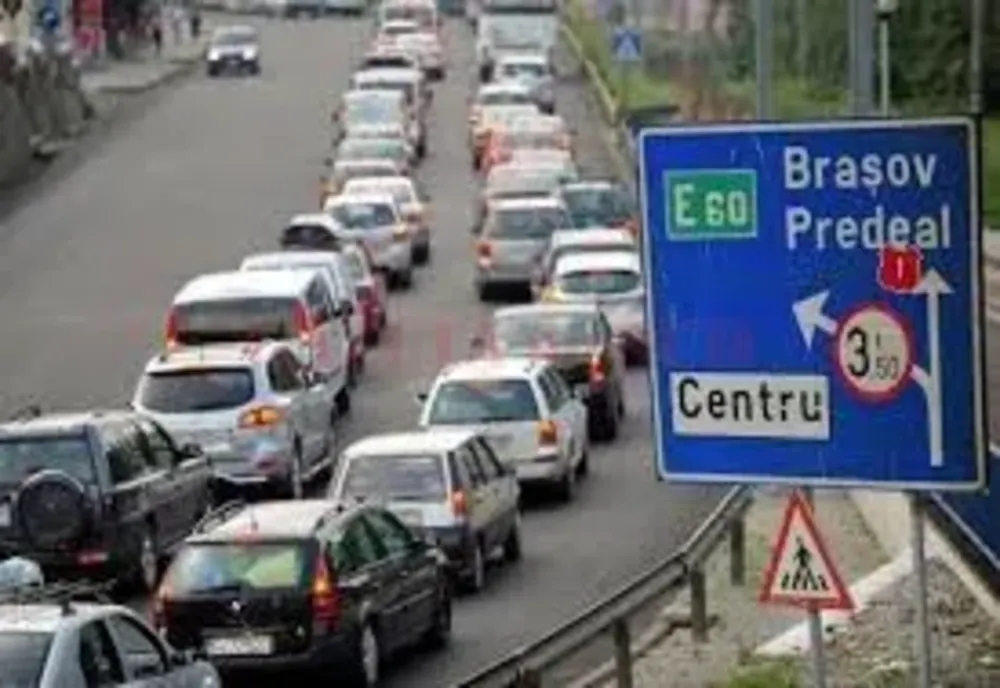 Aglomerație pe DN1, în zona stațiunilor de pe Valea Prahovei