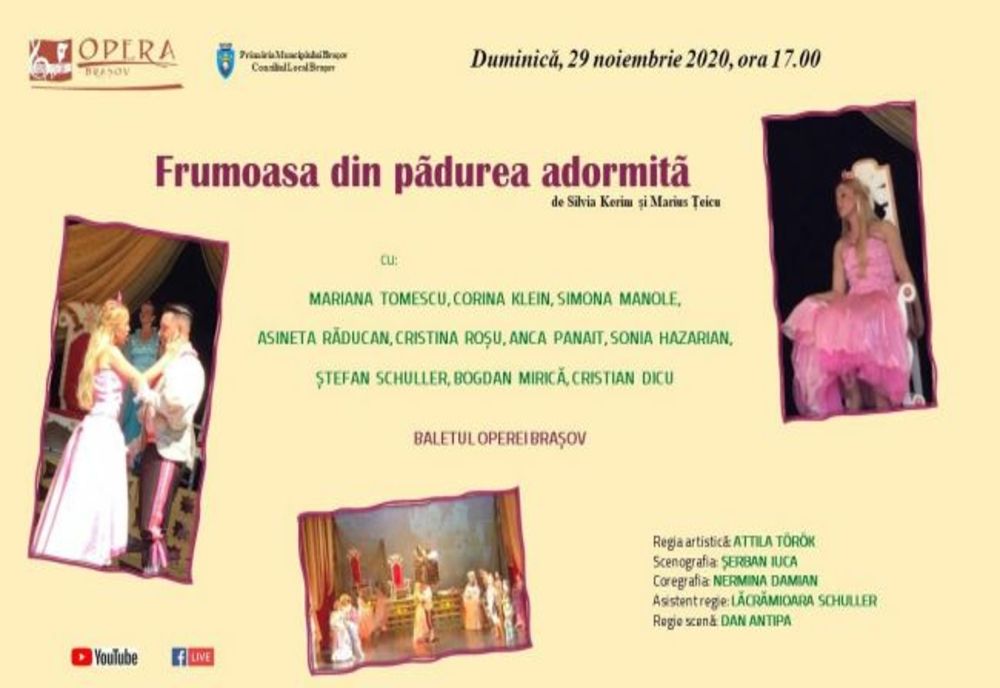 Spectacol online pentru copii, în weekend, la Opera Brașov