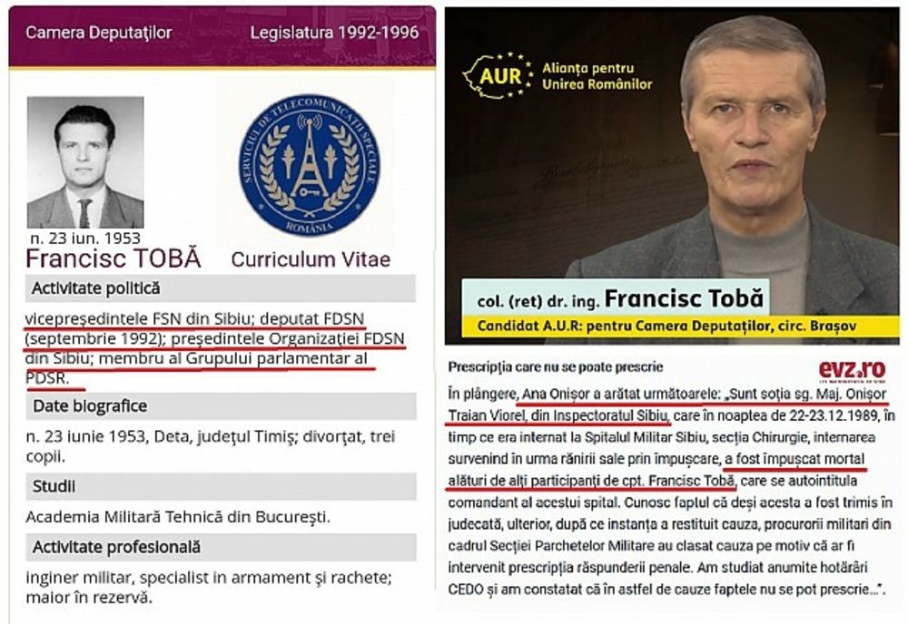 Candidatul AUR Brașov la Camera Deputaților, acuzat de crimă, la Revoluția de la Sibiu