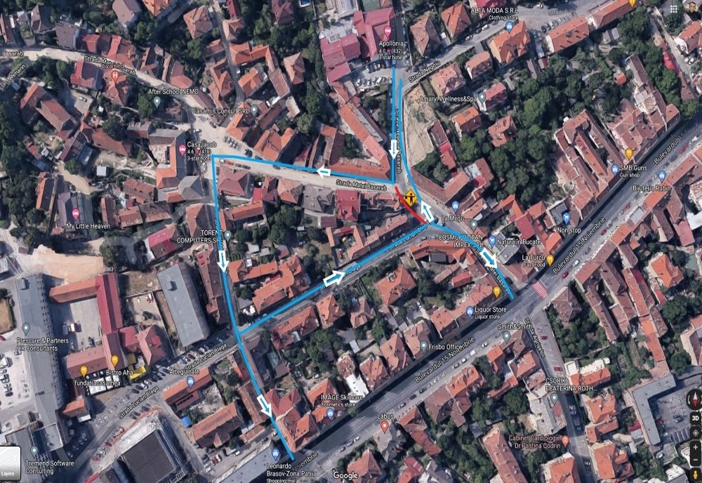 Trafic deviat, de mâine, pe o stradă din municipiul Braşov