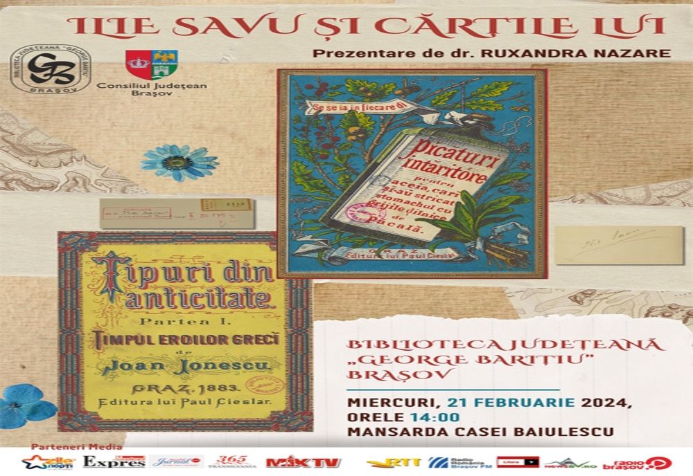 Prezentarea „Ilie Savu și cărțile lui”, pe 21 februarie, în Mansarda Casei Baiulescu