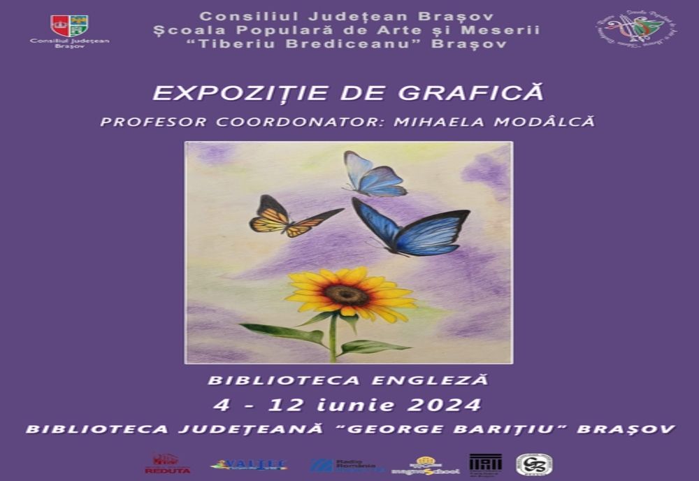 Expoziție de grafică realizată de elevii de la Școala Populară de Arte și Meserii