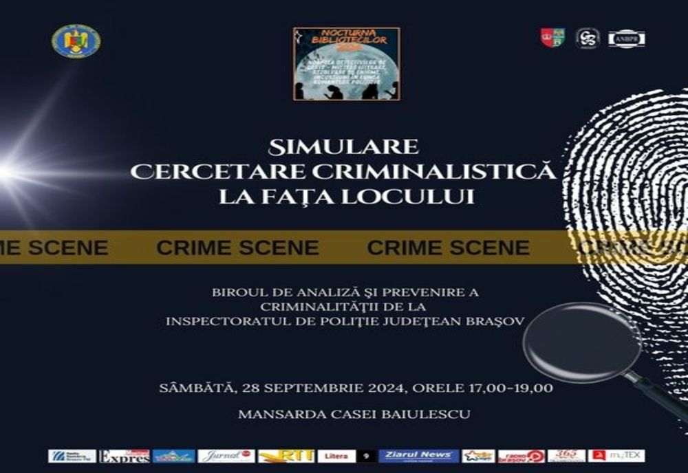 SIMULARE DE CERCETARE CRIMINALISTICĂ LA FAŢA LOCULUI, CU POLIŢIA BRAŞOV, LA NOCTURNA BIBLIOTECILOR