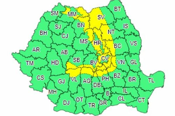 COD GALBEN de viscol și ninsori!