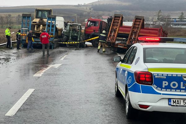 Trafic blocat pe DN13, în județul Brașov
