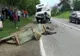 Căruță distrusă de mașină, lângă Săcele! (FOTO)