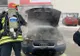 O mașină a luat foc în parcarea de la Altex