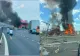 Trafic restricționat pe Autostrada A3 după ce un TIR a lovit glisiera și a luat foc. Circulația spre Brașov este oprită