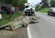 Căruță distrusă de mașină, lângă Săcele! (FOTO)